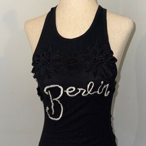 We The Free Black Embroidered Tank Top